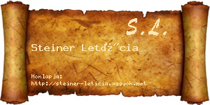 Steiner Letícia névjegykártya